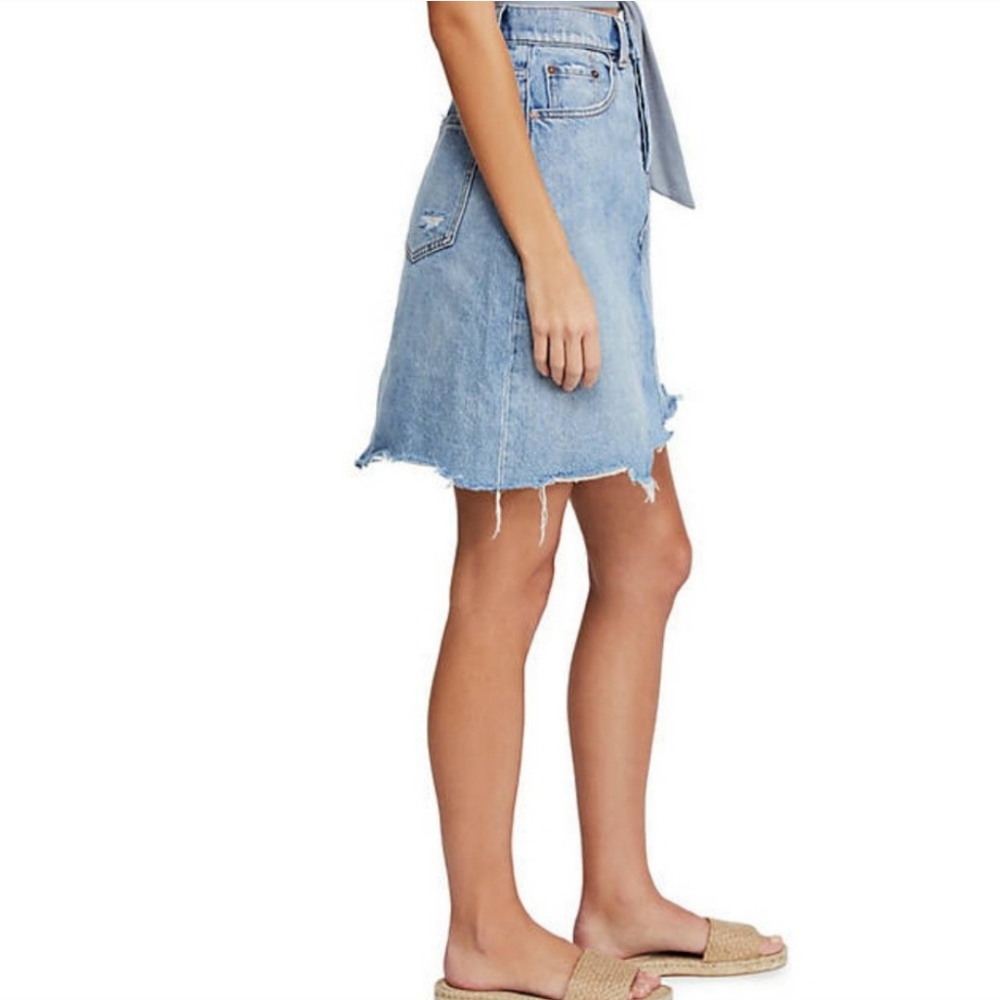 Free People high waisted denim skirt size 25 - Picture 5 of 7
